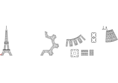 線切3D-埃菲爾鐵塔3,線切割圖紙免費(fèi)下載